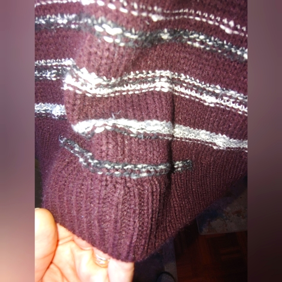 Calvin Klein Jeans Oversized Marled Burgundy/Silver Crewneck Sweater M - Picture 7 of 7